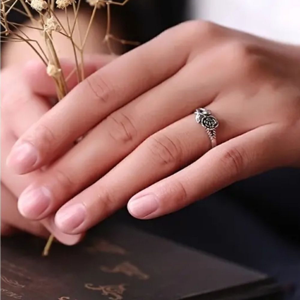 New S925 silver ROSE RING artisan made - Picture 2 of 8